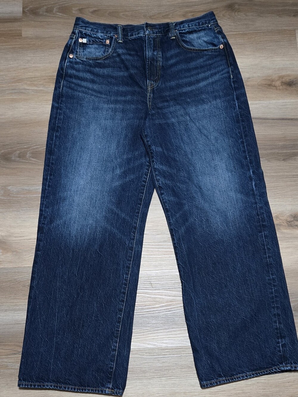 AE77 Premium Stovepipe Blue Organic Cotton Jeans Size 12 Short - Picture 2 of 13
